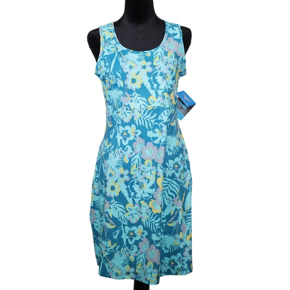 Columbia Dresses & Skirts - Columbia Midway Bay Dress - Womens Medium - Turquoise/Yellow Hawaiian Print-NWT